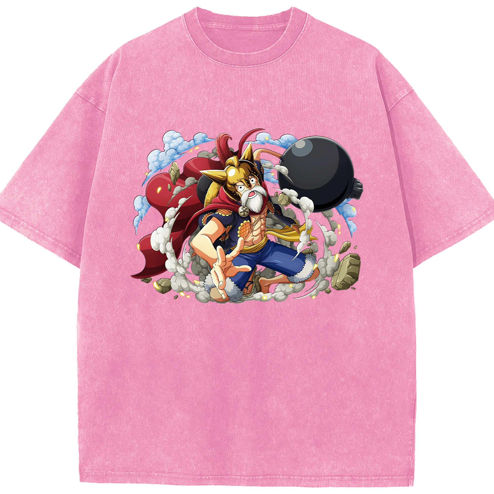ワンピース モンキー・D・ルフィ ONE PIECE Monkey D. Luffy 綿100% ヴィンテージ風 半袖Tシャツ（フロントプリント）